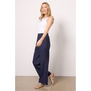 Michael Stars Women's Shae Linen Pants Size Small‎ - Navy Blue